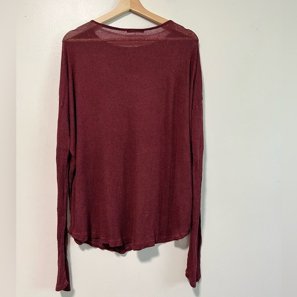 Brandy Melville Burgundy Knit Long Sleeve Top - Small - Picture 5 of 6